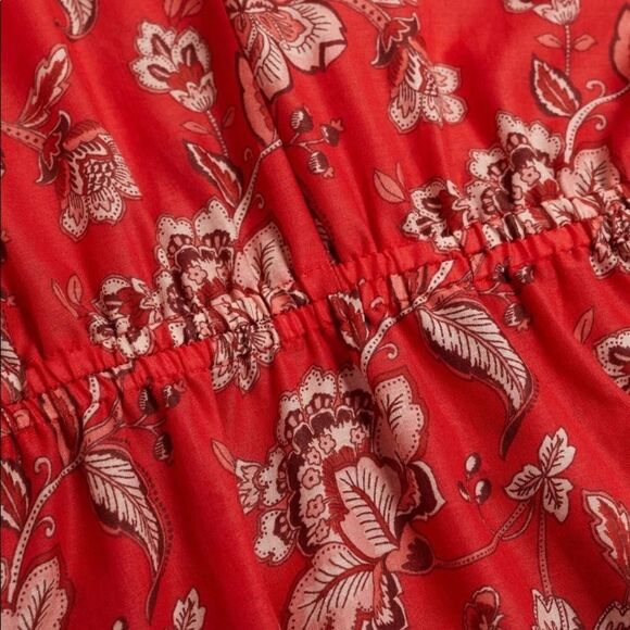 Mango Floral Print Midi Dress Pockets - Picture 3 of 5